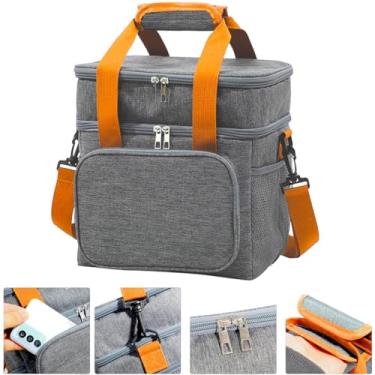 Imagem de Bolsa Térmica Marmita Lancheira Grande Com Alça Ombro Trabalho Passeio Academia Dois Compartimentos Para Marmita, Passeio, Escola, Faculdade, Trabalho Lancheira Térmica