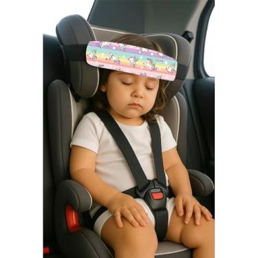 Imagem de Faixa Soninho de Segurança para Cabeça do Bebê, Proteção em Viagens e Passeios, Ajustável até 5 Anos (Unicórnio)