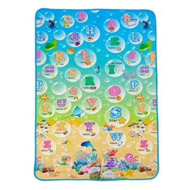 Imagem de Tapete Infantil de Atividades Macio Dupla Face Térmico Dobrável Colorido Estampas Divertidas 180x120 cm (Bolhas)