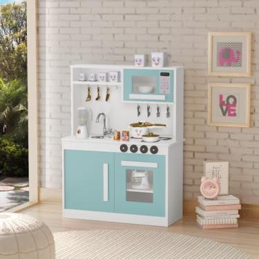 Imagem de Cozinha Infantil de Brinquedo Completa Forno Micro ondas Pia e Armário (Menta)