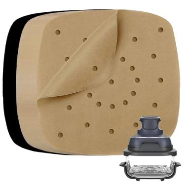 Imagem de Air Fryer Papel pergaminho cru para sistema de cozimento portátil Ninja Crispi, recipiente de 4 litros e 6 xícaras, acessórios e forros para airfryer, antiaderente, não tóxico, livre de BPA e sem PFOA