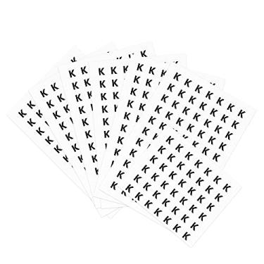 Imagem de Adesivos de letras redondas, 38 mm de diâmetro, etiqueta autoadesiva de PVC à prova d'água, 500 peças, palavra preta/fundo branco