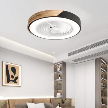Imagem de Ventiladores de teto com luzes e controle remoto silencioso LED Ventilador de teto regulável com iluminação 5 lâminas DC reversível ventilador lustre luz de teto disponível no inverno verão