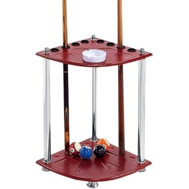 Imagem de Suporte para tacos de piscina, suporte de armazenamento de taco de bilhar independente de madeira com 8 furos, fácil de montar, para casa, clube, sala de bilhar (36 x 60 cm) (uma cor 36 x 60 cm)