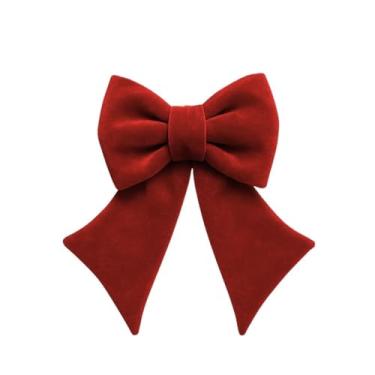 Imagem de Grande Laço De Veludo Para Árvore De Natal Laço De Natal Enfeites Adequado Para Decorações Festivas Quartos Jardins Janelas(Vermelho Veludo 25 cm)
