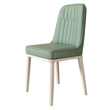 Imagem de Cadeiras de jantar modernas com almofada de esponja de alta elasticidade espessa, pernas de aço carbono, design ergonômico de inclinação de 105°, encosto confortável - cor verde
