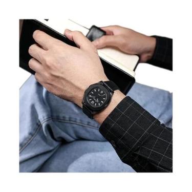 Imagem de Relógio Esportivo Masculino Casual Com Pulseira De Couro Quartz Elegan
