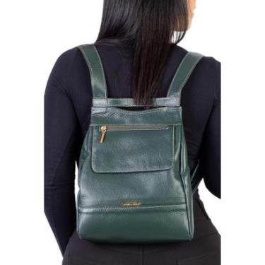 Imagem de Mochila pequena antifurto couro liso Susan-Feminino