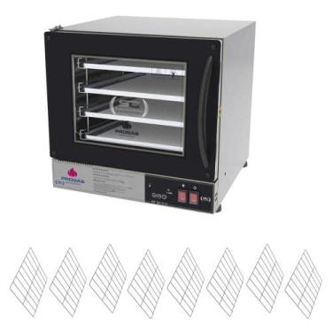 Imagem de Kit Forno Turbo Elétrico Profissional Digital Prp-004 Plus 220v Preto 