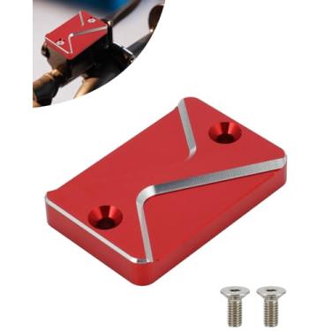 Imagem de BAOUFF Tampa do reservatório de fluido de freio dianteiro para Hawk 250, protetor de bomba de cilindro de motocicleta CNC para Hawk250/Hawk 250cc - Vermelho