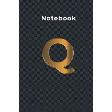 Imagem de Cahier Lettre Q: (200) page, taille (6-9) Initial Monogram Letter Q Notebook. Nom personnalisé Journal et journal ligné moyen pour l'écriture et les ... hommes, les jeunes, les enfants - Or brillant