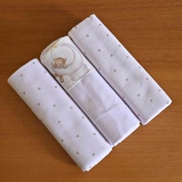 Imagem de Kit 3 Cueiros 80 cm x 80 cm Bublim Sonhos, Urso Nuvem