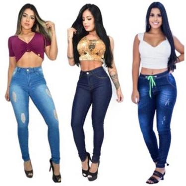 Imagem de Lote 3  Calças Jeans Mulher Alta - Apollogy, 40