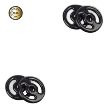 Imagem de Kit Par De Halter 40Cm C/Presilha + 12Kg Anilha Emborrachada