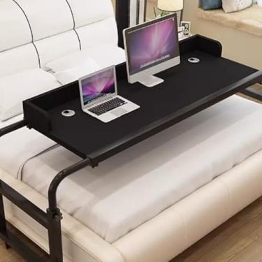Imagem de WUHUQN Mesa de cama sobre rodas, mesa sobre a cama com rodas de altura ajustável, mesa sobrecama, mesa sobre a cama, mesa sobre a cama com rodas, mesa sobre a cama
