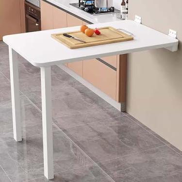 Imagem de Mesa De Jantar Dobrável Montada Na Parede Mesa Dobrável De Lavanderia, Mesa Flutuante Mesa Dobrável Bancada De Trabalho Para Pequenos Espaços Para Coz, White, 80 * 60cm/31.5 * 23.6in
