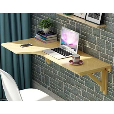 Imagem de LXB Mesa de computador para uso doméstico montada na parede - mesa de computador dobrável para estudantes, mesa de jantar de madeira maciça, mesa de jantar, mesa de aprendizado doméstico / 100 × 60 cm