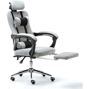 Imagem de UISLA Mesa de computador de escritório para jogos, ergonômica, ajustável, giratória, braço, azul