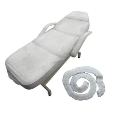 Imagem de Lençol TNT Branco Descartável Maca Hospitalar2mx0,90m com Elástico 2x0