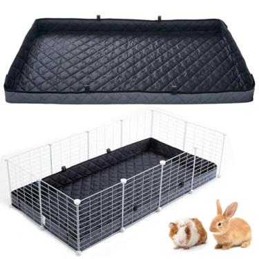 Imagem de FunFurry Forro acolchoado para gaiola de porquinho-da-índia, base inferior reversível e absorvente, forros de gaiola para animais pequenos, coelho furão hamster chinchila ouriço (cinza escuro, 30,5 cm