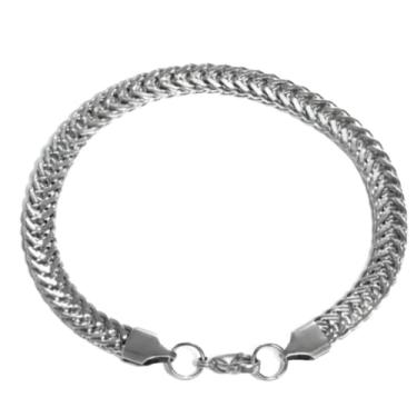Imagem de Solza Pulseira masculina de aço inoxidável prata – elegante pulseira de corrente de cobra com ajuste ajustável e fecho seguro | Pulseira de aço 304 não manchada | Joias polidas premium e acessório de