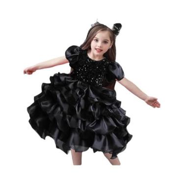 Imagem de Vestido De Festa Com Lantejoulas Para Meninas Com Faixa De Cabelo Gran