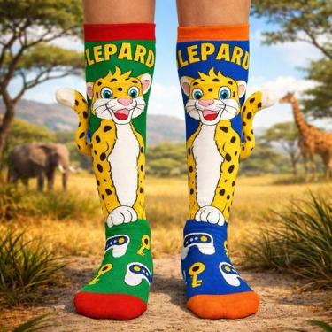 Imagem de Meias 3D Infantil Maluca Divertida Personagens oi - NoBrand, Leopardo