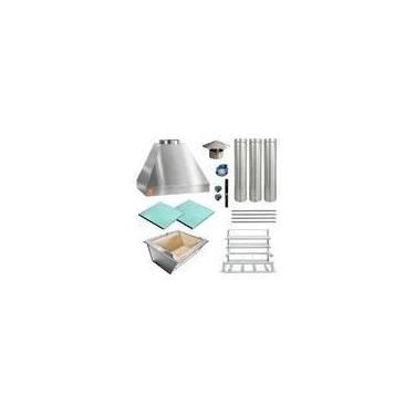 Imagem de Kit Churrasqueira Completa I304 3 Dutos Suporte Fundo 356 P - MAKEER