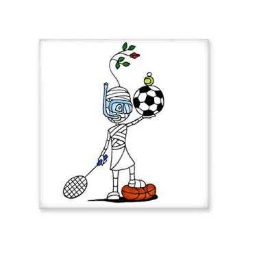 Imagem de Esporte Múmia Horus bolas de futebol azulejo de cerâmica brilhante decalque de pedra adornada tijolo vitrificado