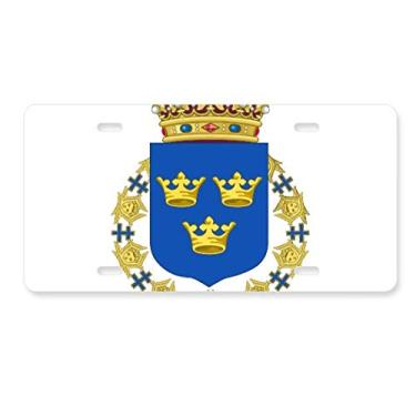 Imagem de DIYthinker Placa de licença com emblema nacional da Suécia Europa para decoração de aço inoxidável