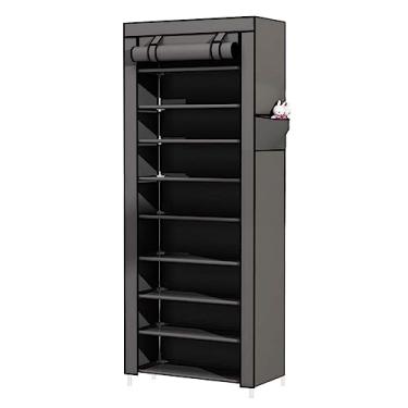 Imagem de Porta Sapatos Sapateira Armário Organizador Dobrável 9 Prateleiras Resist Cor:Cinza