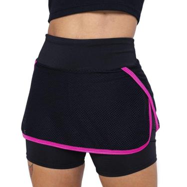 Imagem de Shorts Saia Para Ginastica Academia Tenis Praia Cintura Alta Suplex Fitness Donna Martins
