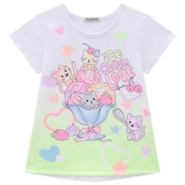 Imagem de Blusa Infantil Menina Verão em Cotton Ice Cream Branca Tam 2 a 14 - Infanti-Feminino