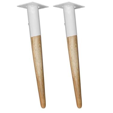 Imagem de Pé Palito 50cm Madeira Eucalipto Ayme Suporte Canhão Metal Resistente (2, Branco)