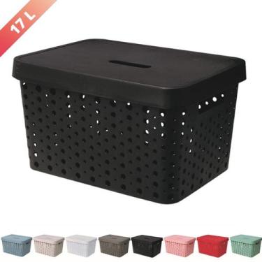 Imagem de Caixa Organizadora Trama Rattan 17L Usual Utilid. - Usual Utilidades, 