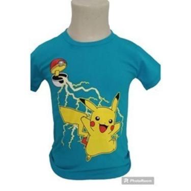 Imagem de Camisa Menino Infantil Temático Pokémon Azul - EDYNHOKIDS, 02 ANOS
