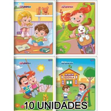 Imagem de Kit 10 Cadernos Brochurão 60 Folhas Capa Flexível Estampas - Materiais