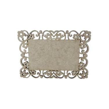 Imagem de Placa Mdf Cru Artesanato Design Quadrado Flores 35Cm - Doce Arte Em Ma