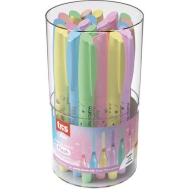 Imagem de Caneta Marca Texto TRIS FLASH 6 Cores Pastel - Pote com 24 Unidades - 