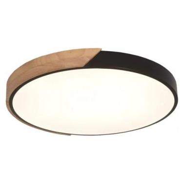 Imagem de Plafon wood ø40cm madeira, preto e acrílico branco bivolt 54w 4.320 30