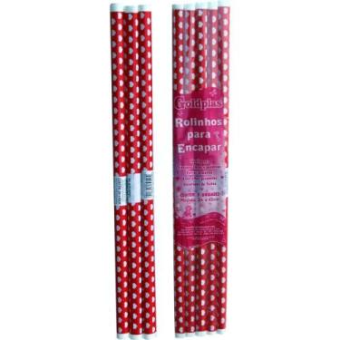Imagem de Plástico para Encadernação 2M X 45CM Corações Vermelhos - Pacote com 0