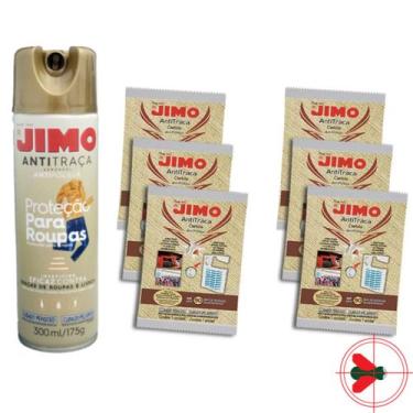 Imagem de Kit 1 Anti Traça Jimo 300ml + 6 Cartelas Anti Traça Jimo