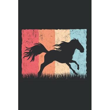 Imagem de Friesian Horse Notebook: Friesian Horse Retro Rider Friese Vintage / 6x9 inches / 120 dotted sites