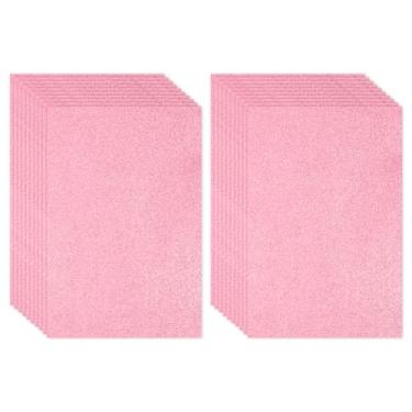Imagem de PATIKIL Folha de espuma de EVA brilhante rosa com glitter, 40,6 x 30,5 cm, 2 mm de espessura, com adesivo nas costas, feltro com glitter em EVA para projetos de artesanato, 20 peças