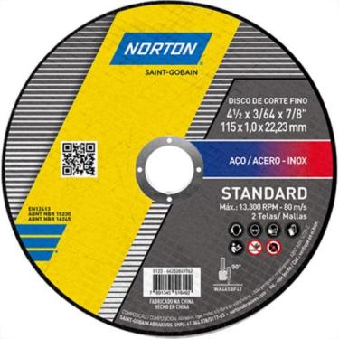 Imagem de Disco Sped/Inox Norton 4.1/2X7/8X1,0 - Kit C/12 Unidades