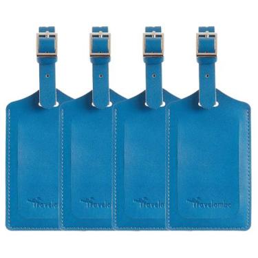 Imagem de Etiquetas de Bagagem Travelambo (4 Unidades) - Material Vegano - Azul
