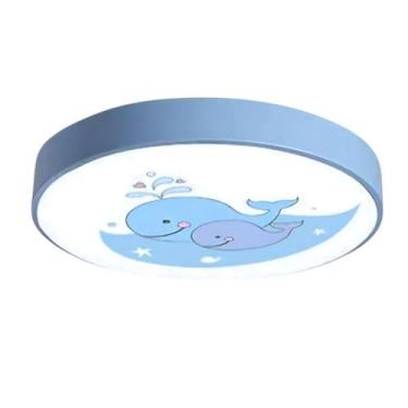 Imagem de Luminária Plafon Led 24W Infantil Luz 3em1 Quarto Criança - LED+, AZUL