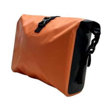 Imagem de simhoa Panier de bicicleta à prova d'água, bolsa de armazenamento de banco traseiro, bolsa traseira de bicicletas para viajar, viajar de carga de ciclismo, Laranja