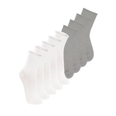 Imagem de Kit com 9 Meias sem Punho Cano Médio Lupo 4421-001 Colorido, Branco