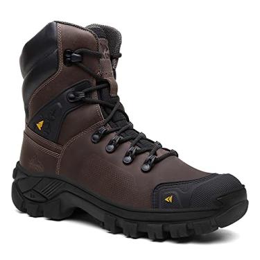 Imagem de Coturno Masculino Militar Bota Vegas Cano Alto em Couro Legítimo Blaqueado Biqueira de PVC B10 (Marrom, BR, Adulto, Numérico, 39)